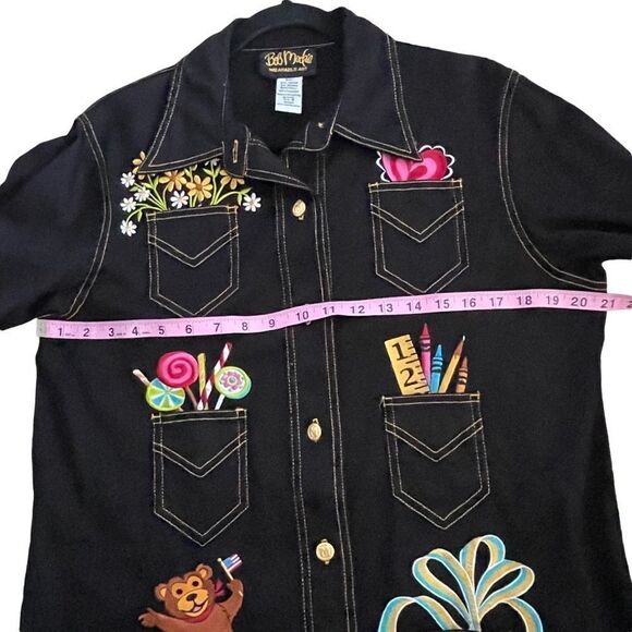 Bob Mackie ~ Wearable Art ~ Black Shacket ~ size Small - Picture 13 of 15